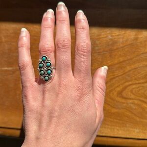 Genuine silver and turquoise ring